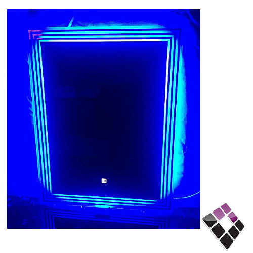 مراية SILVER صيني مستطيلة إضاءة LED ليد 7 الوان مزخرفة باللمس رقم LED-114S