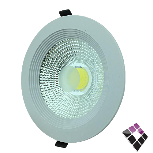 كشاف LED اسبوت داخلي عدسة COB إضاءة 6500K أبيض 10سم همر HUMMER صيني جرم أبيض 10W رقم HU16636