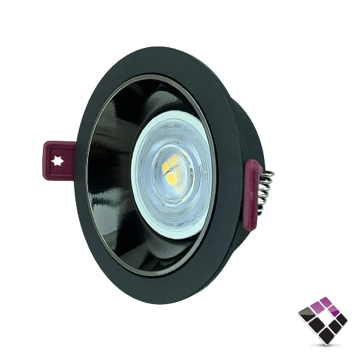 جرم سبوت مفرد مانع توهج المنيوم كامل دائري HAINZO جرم لون أسود لماع مقاس 2" رقم GH6012  بدون لمبة