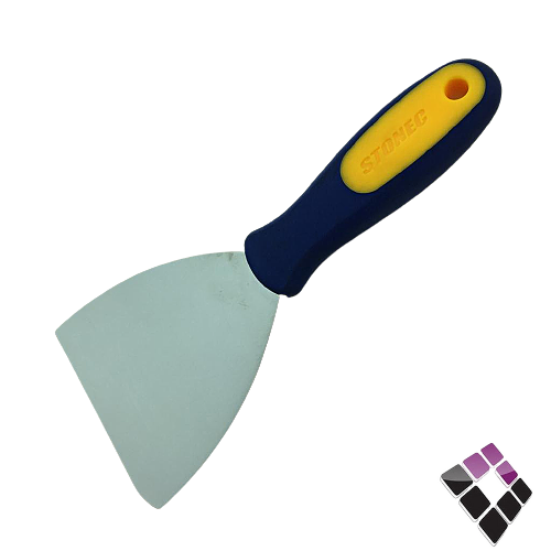 سكين معجون STONEC ستونيك صيني يد ربل لون أزرق + أصفر 4" رقم 460-33