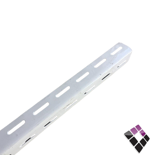 عمود رف حديد لون أبيض سماكة 1.4mm ربط مسمار 2.40 متر