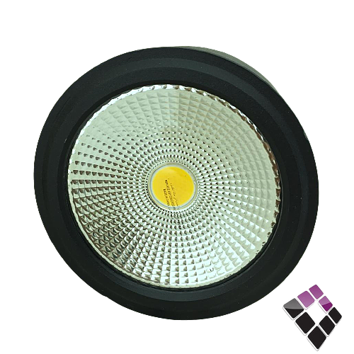 كشاف سلندر LED خارجي لطش S1 صيني دائري 3" عدسة COB جرم أسود إضاءة أصفر 10W