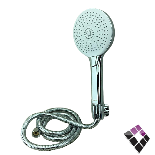 سماعة خلاط دش ORISA صيني دائري ضغط لون كروم + لي و قاعدة رقم 30096