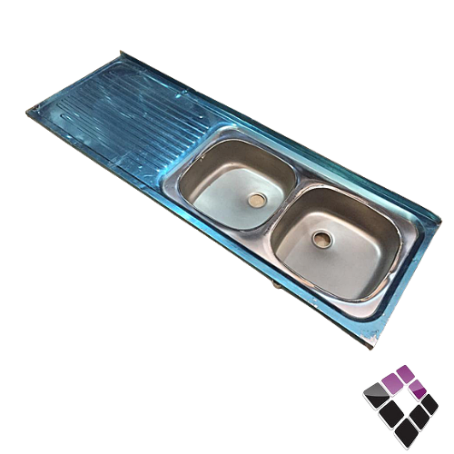 مجلى سعودي عادى حوضين + رف 1.50م×50 بدون هراب