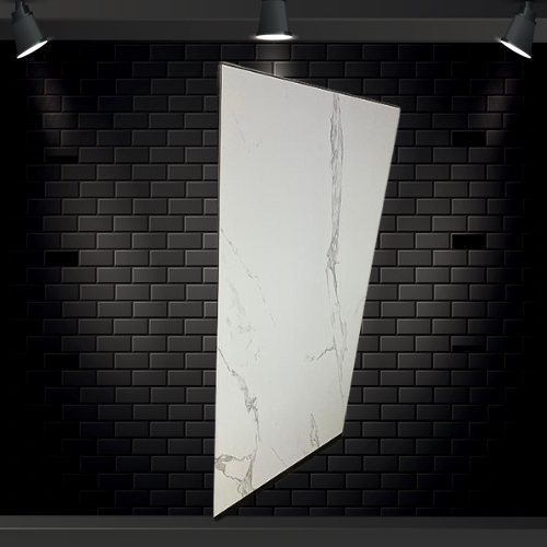 بروسلان هندي لون أبيض + عرق رمادي موديل رخام استتواريو قص ليزر لماع STATURIO نخب1