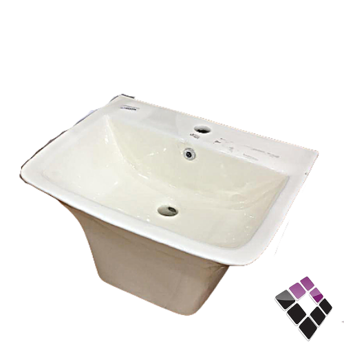 مغسلة معلقة ستامينا STAMINA صيني لون بيج مربعة قطعة واحدة  رقم WB-043-IVORY