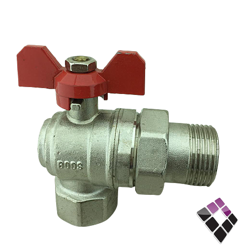 حنفيه يد احمر فراشة + شدوصل + كوع BOOS صينى 1"