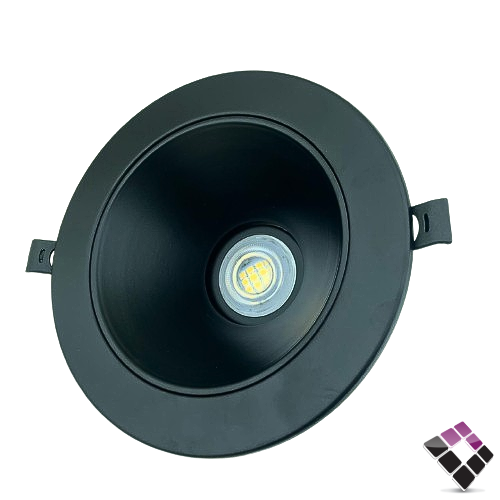 جرم سبوت لايت دائري المنيوم 14سم من الداخل مانع توهج همر HUMMER جرم لون أسود مقاس 6" بدون لمبة