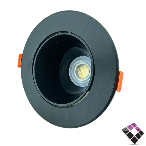 جرم سبوت دائري 4"×10سم مانع توهج NEW POWER جرم لون أسود كامل لمبة GU10 مقاس 4"  بدون لمبة