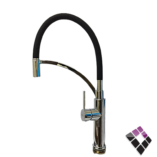 خلاط مجلى شجرة 1خرم واقف اتمتك BRONZO صيني لون كروم  رقبة سستة سلكون لون أسود TL-004CHROME..