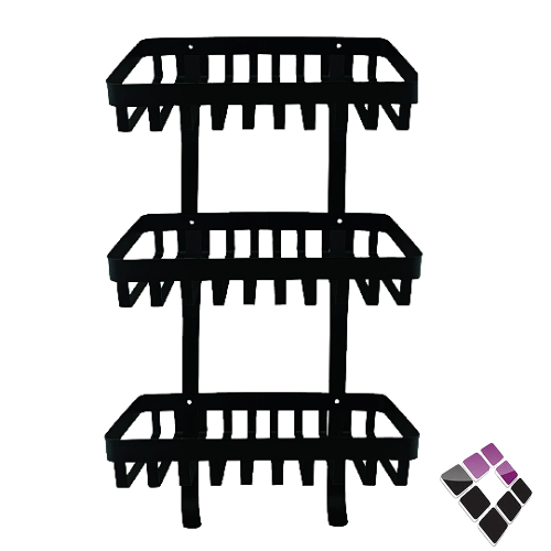 رف حمام مستطيل 3 ادوار لون أسود MQ صيني رقم MQ-185-B...رقم الصنف (37242302)