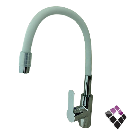 خلاط مجلى شجرة 1خرم اتمتك DIME صيني كروم رقبة متحركة سلكون ربل لون أبيض