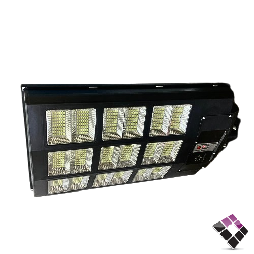 كشاف شارع LED يعمل على الطاقة الشمسية SOLAR WATT صيني مع خلية ضوئية + ريموت + عمود إضاءة أبيض 1500W رقم M-0218