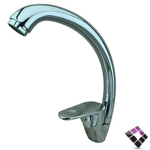 خلاط مجلى رخام واقف شجرة اتمتيك VITTORIA ايطالي موديل COSTA لون كروم رقبة عالية رقم 05-45