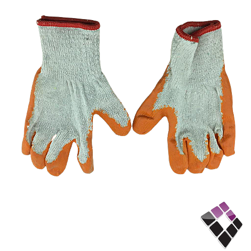 كفوف قطن أبيض + مبطن ربل ثقيل برتقالي( جوز )