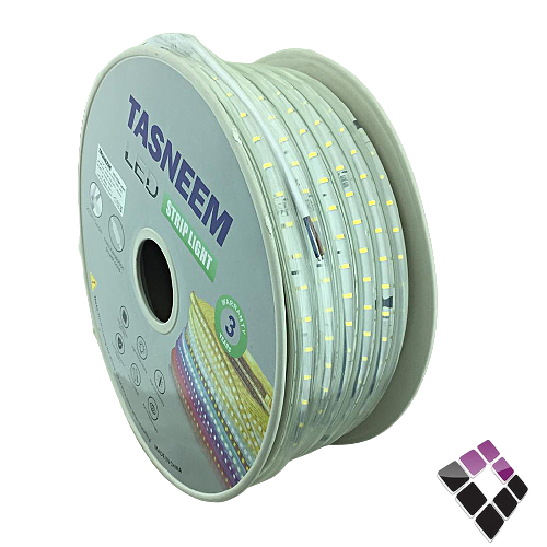 لي زينة LED تسنيم TASNEEMخطين 120 لمبة لون كريمي 4000K بالمتر 12ملم 10 وات بالمتر قص كل 20سم داخلي + خارجي 2835.