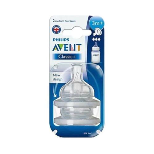 Avent Classic Medium Flow Teats 3M+ 2Pcs