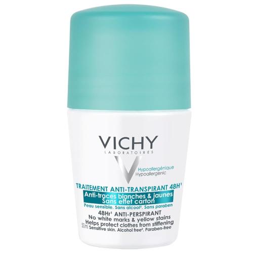 فيتشي مزيل العرق المكثف المضاد للبقع حماية 48 ساعة 50مل Vichy Anti-Traces Blanches & Jaunes Deodorant Roll On 50ml
