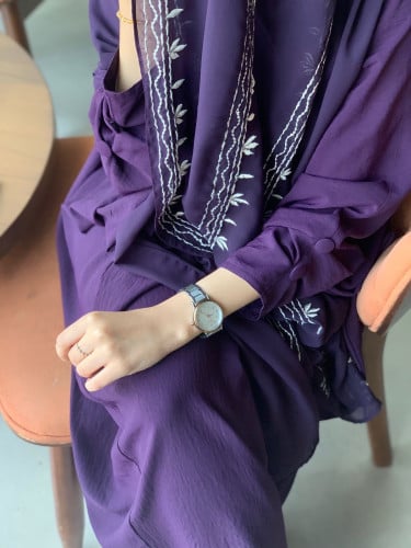 عباية كريب لون ليلكي #025