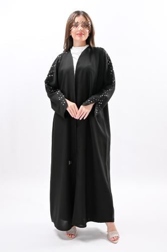عباية كريب بتطريز يدوي ملون