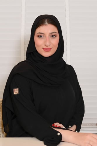 طرحة ربط سادة أسود