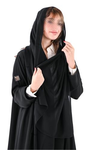 عباية الندى قطعتين بتطريز اسود
