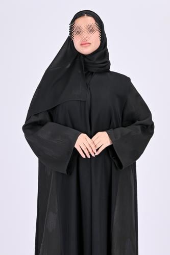 عباية كلوش بتطريز اسود