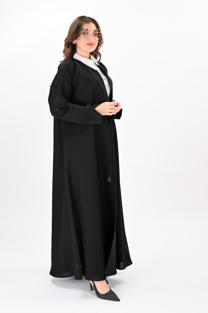 عباية كريب بتطريز هاري اسود