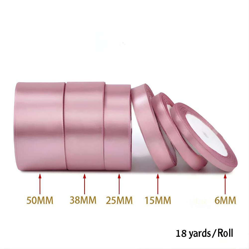 شرايط ساتان للهدايا والتغليف مقاس 2 انش (50mm) جميع الالوان اللفه 18 يارده