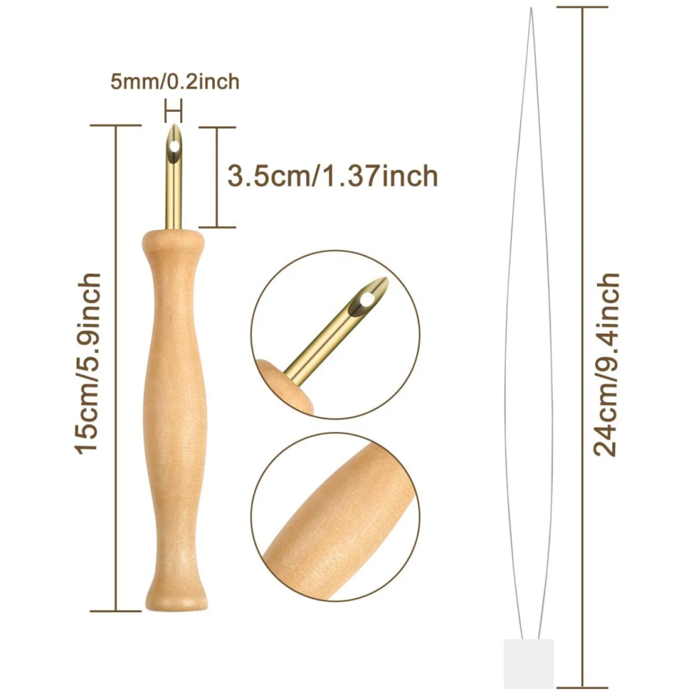 ابرة نفاش بمقبض خشبي