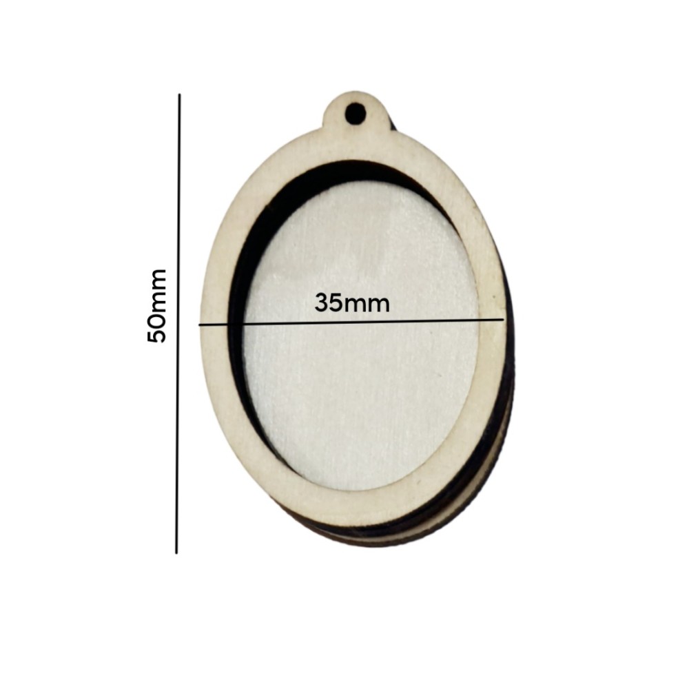 طارات تطريز ميداليات خشبية بيضاوي