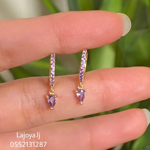 Gold kal "purple stone"- Hoop