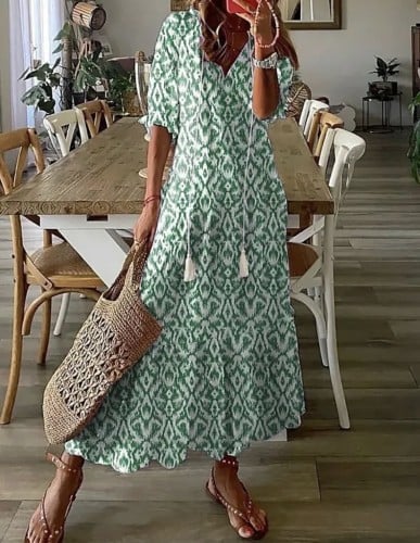 Free Size- Green Summer Dress