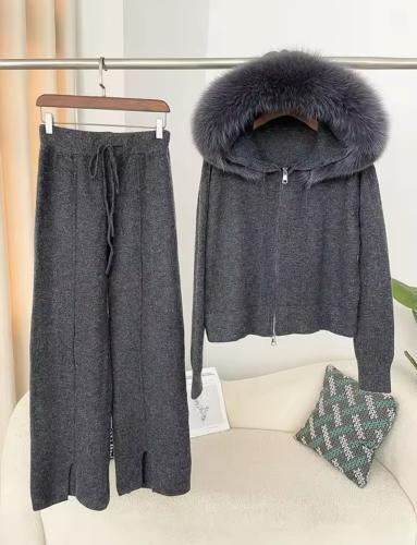 Set of Long Pant and a jacket with faux for