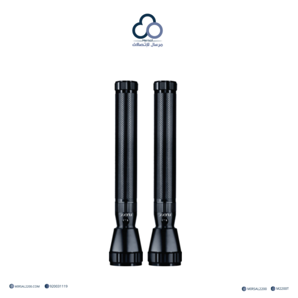 كشاف يدوي LED – مجموعة 2 قطع – موديل FLX-200ED