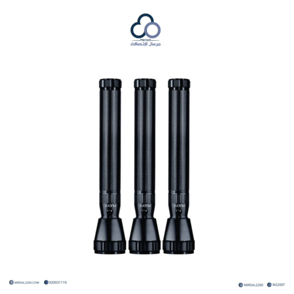 كشاف يدوي LED – مجموعة 3 قطع – موديل FLX-200ED