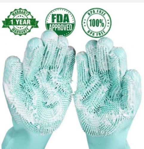 فازات سيليكون لتنظيف الزجاج والصحون والفواكهة - أخضر