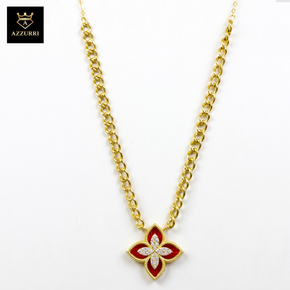 18 karat gold necklace - أزوري 