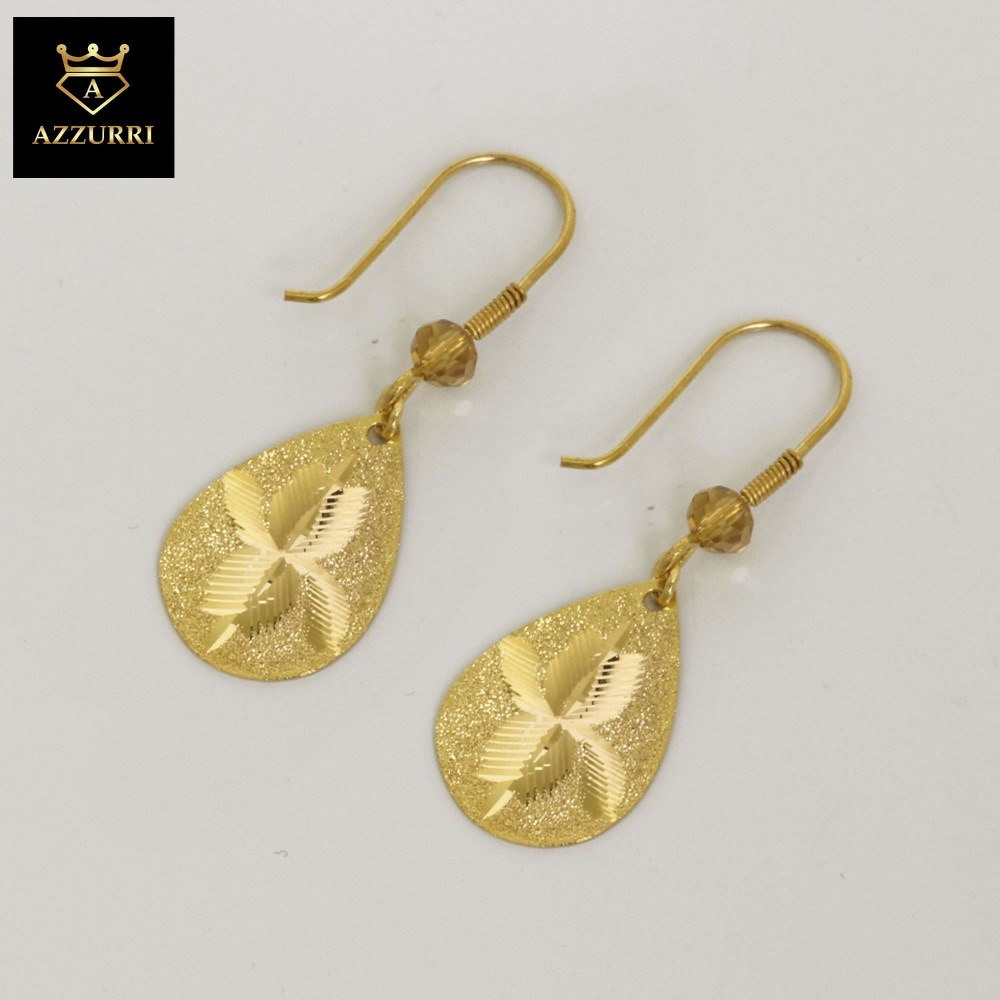 21 karat gold earring - متجر عبدالعزيز متجر احترافي لبيع المجوهرات والألماس  azizjewelry store