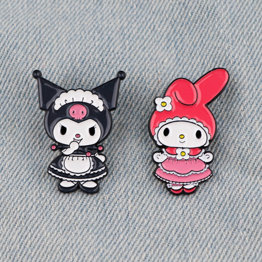 My Melody & Kuromi Heart Pins | Kira Chamberlain