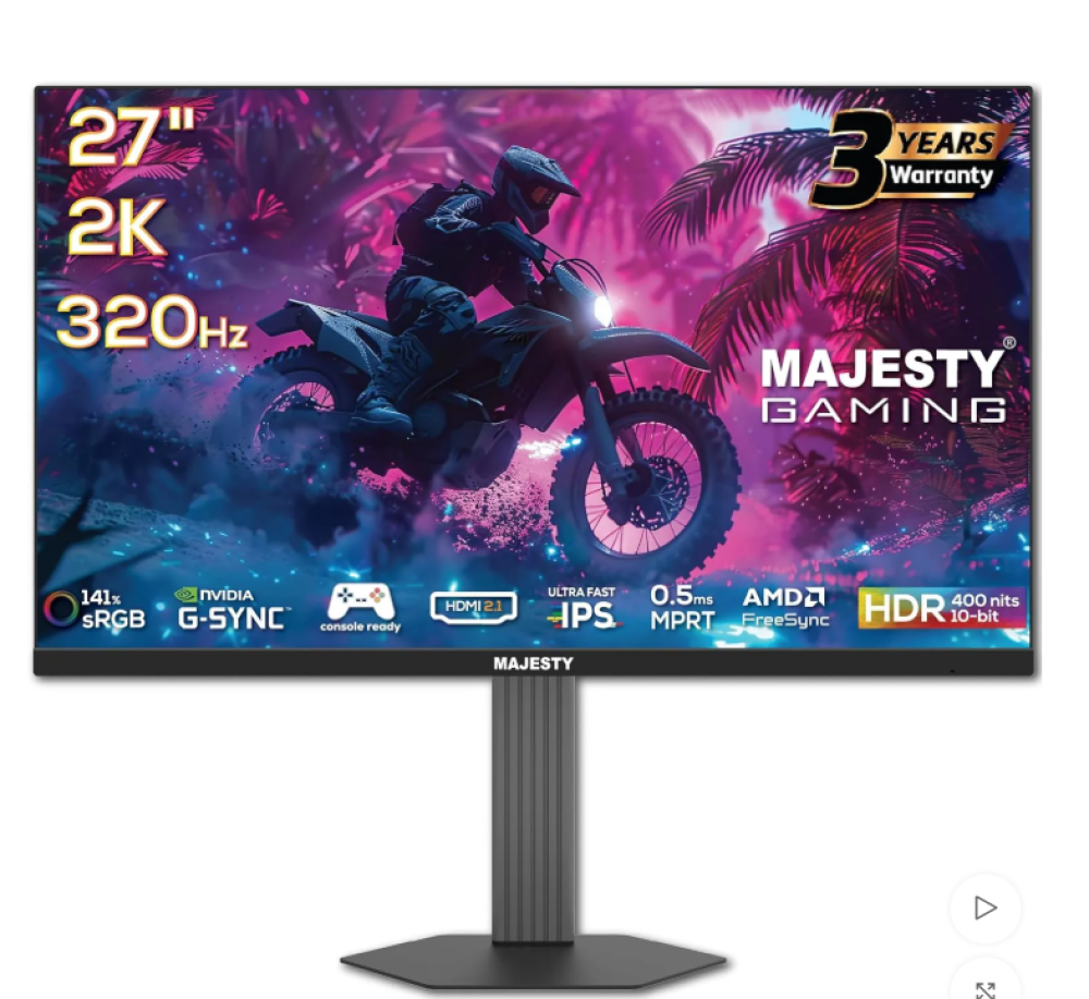 شاشة ألعاب ماجيستي 27 بوصة – QHD 2K، 320Hz، 0.5ms