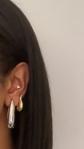 Silver Glazd Hoops