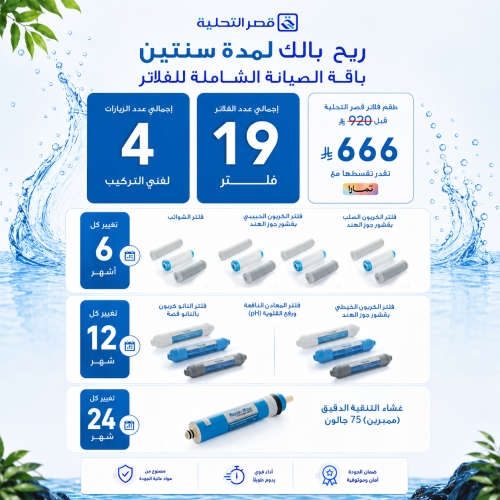 باقة ريح بالك لمدة سنتين — الصيانة الشاملة للفلاتر