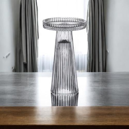 صحن زجاج بقاعدة مقاس 10 * 17 سم