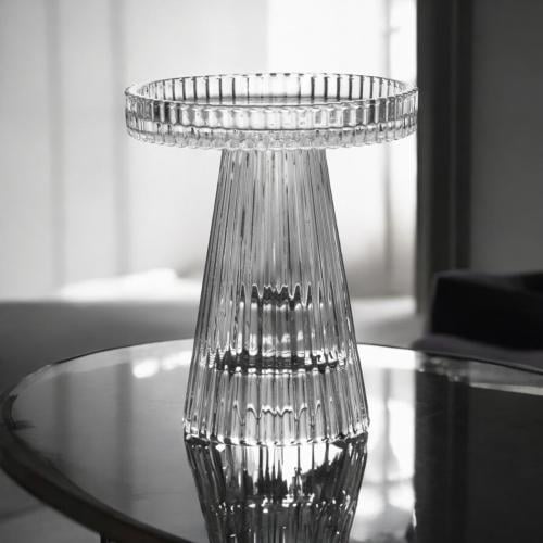 صحن زجاج بقاعدة مقاس 10 * 12 سم