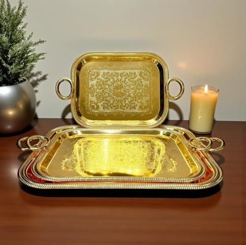 طقم تبسي استيل 3ح ذهبي