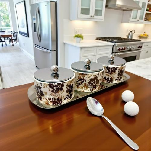 طقم تقديم 3 قطعة مع تبسي