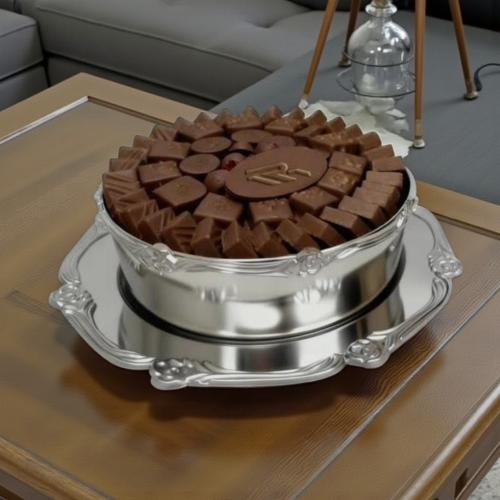 صينية تقديم فاخرة فضي