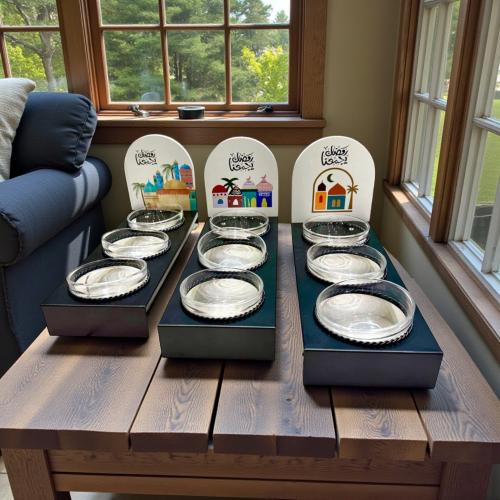 زبدية زجاج استاند 3 حبه