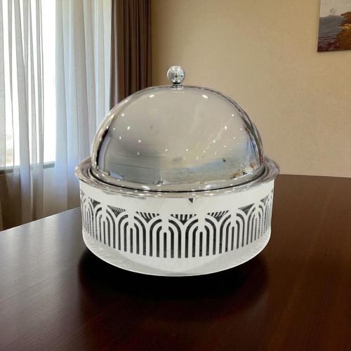 صحن استيل بغطاء